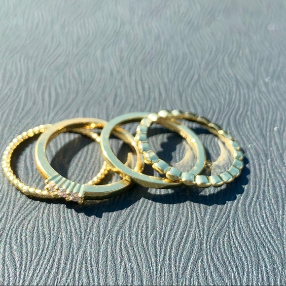 Sterling Forever CZ Rope Band Stacking Ring Set - Picture 7 of 8